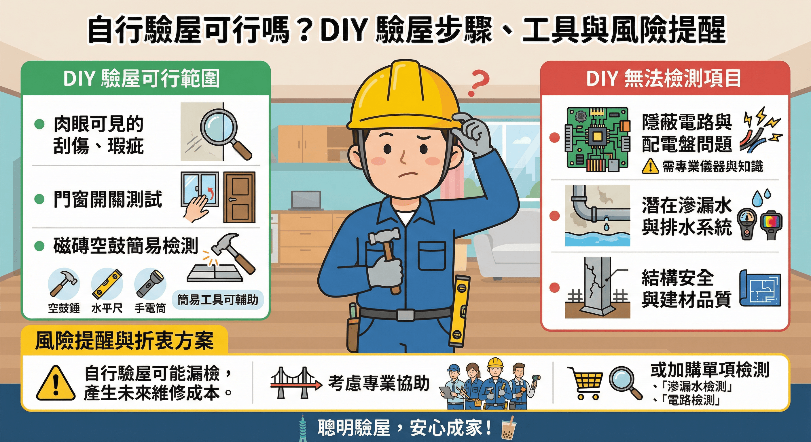 自行驗屋可行嗎?DIY 驗屋步驟、工具與風險提醒