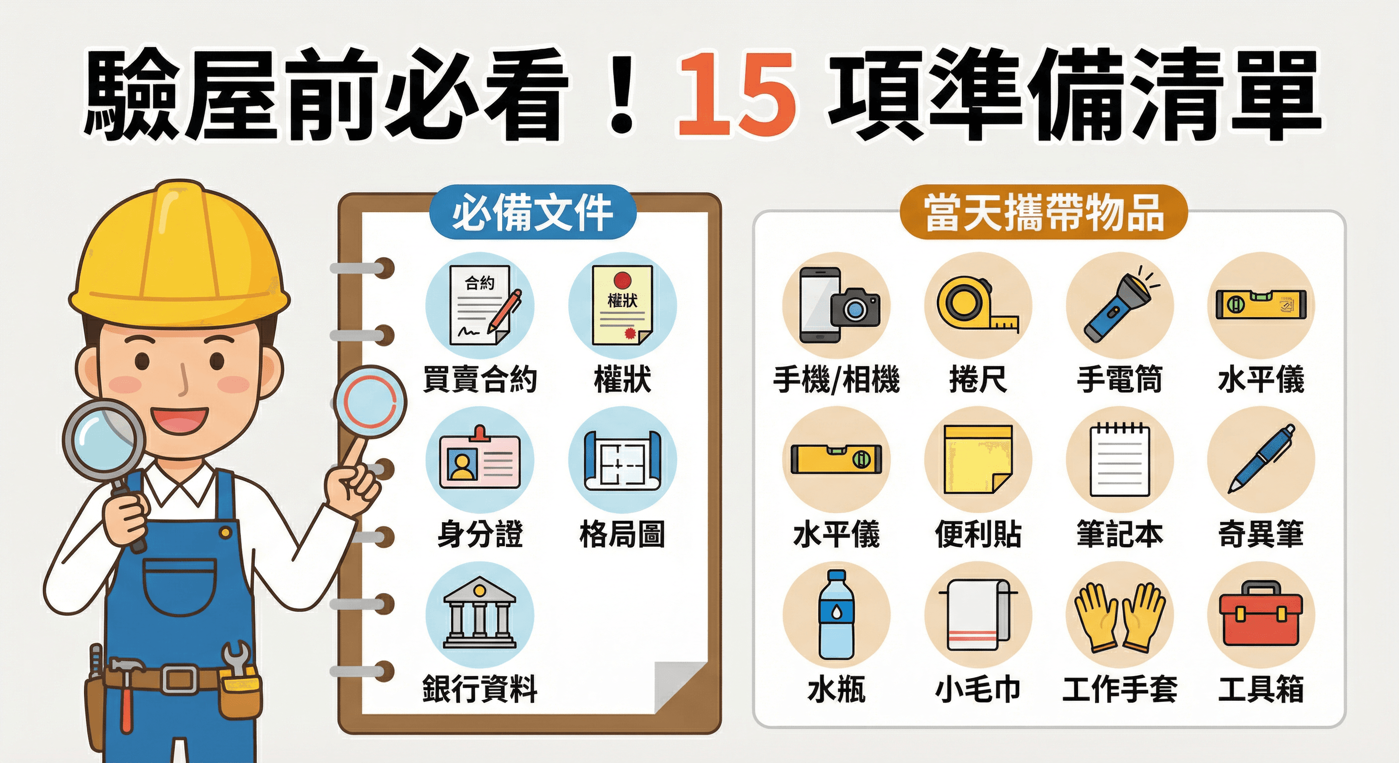 驗屋前必看!15 項準備清單,少一項都可能白跑一趟