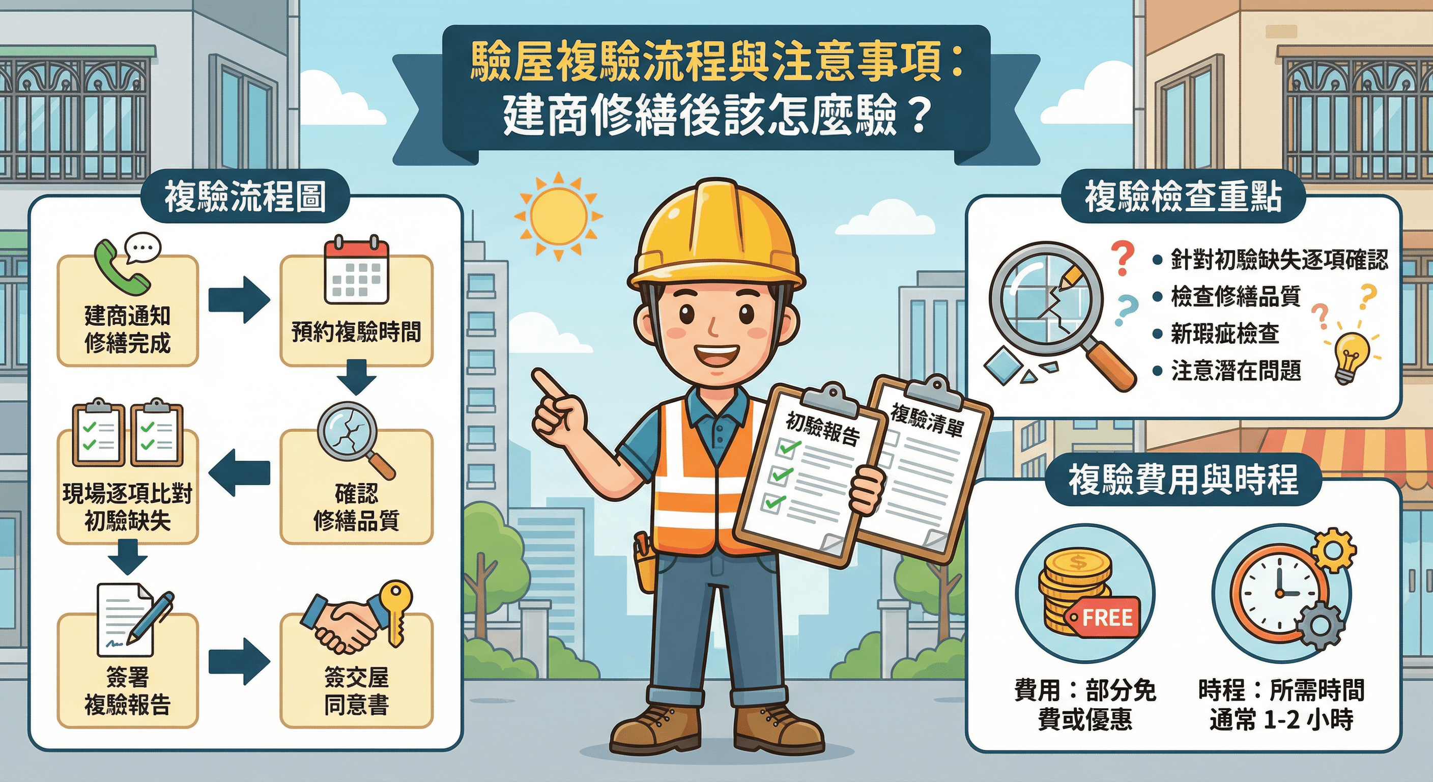 驗屋複驗流程與注意事項:建商修繕後該怎麼驗?