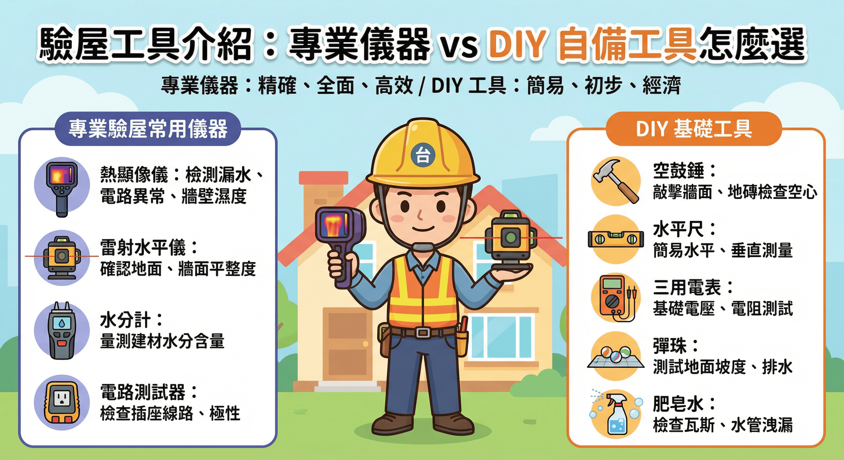 驗屋工具介紹:專業儀器 vs DIY 自備工具怎麼選
