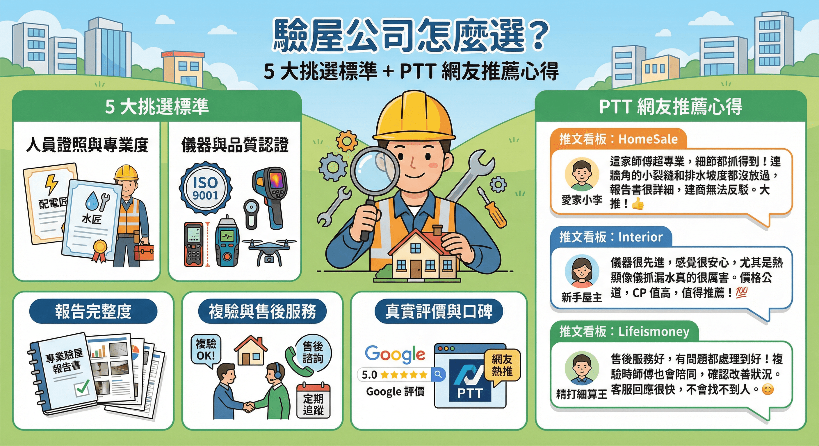 驗屋公司怎麼選?5 大挑選標準 + PTT 網友推薦心得