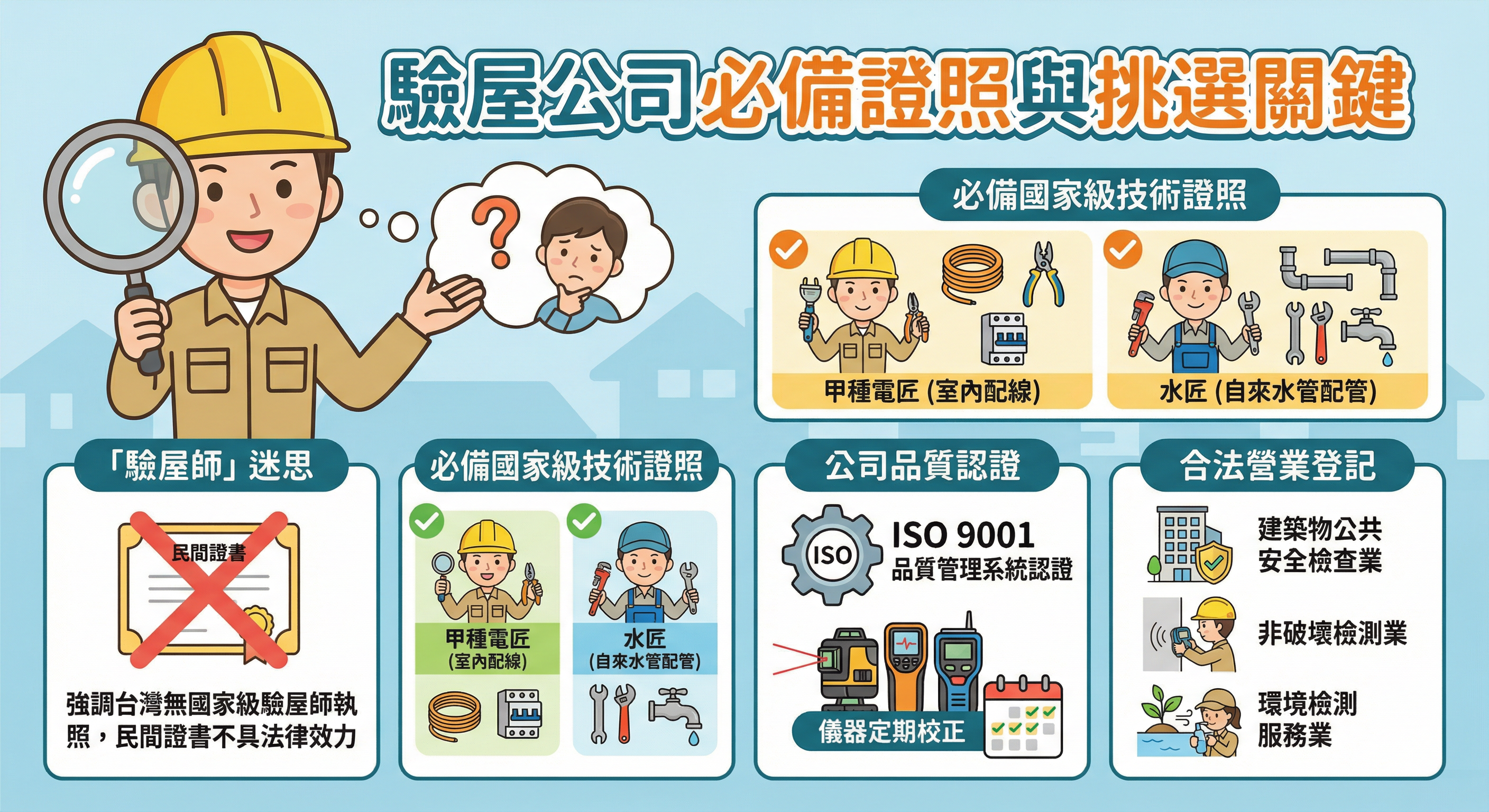 驗屋公司要有什麼證照？破解「驗屋師」迷思與 3 大挑選關鍵