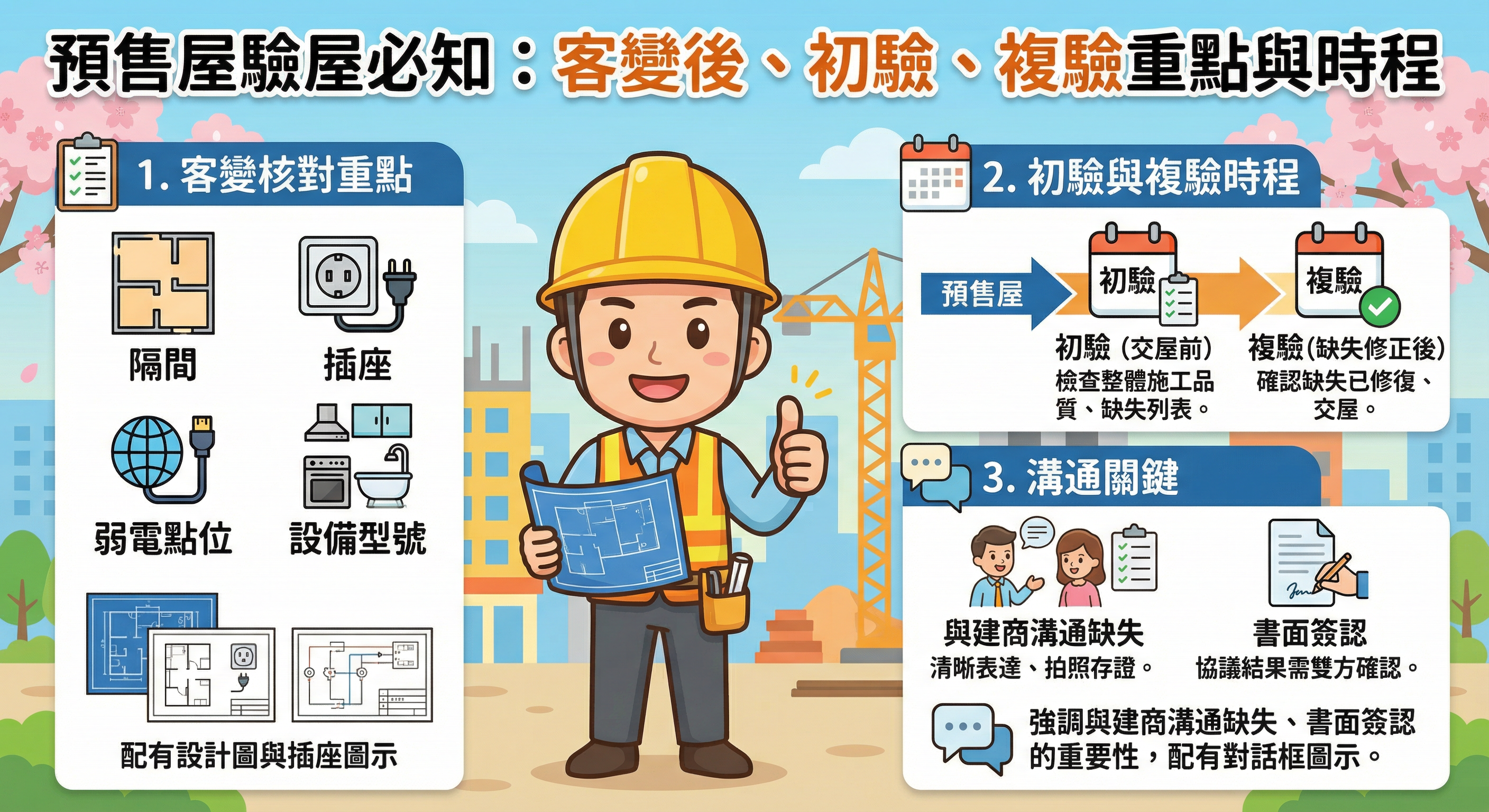 預售屋驗屋必知：客變後、初驗、複驗重點與時程